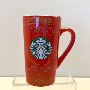 Starbucks Fa La La Red Christmas Travel Mug 2020 With Lid Falala